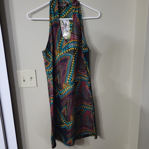 Celine Dresses & Skirts - Celine Black Multicolor Tribal Print Dress